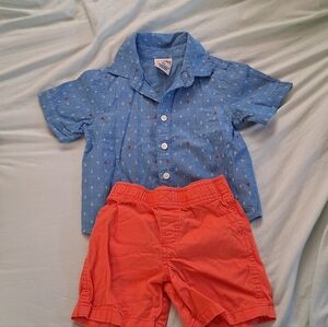 🏷 2/$12 Red Rivet Boys Button Down Shirt With Shorts
